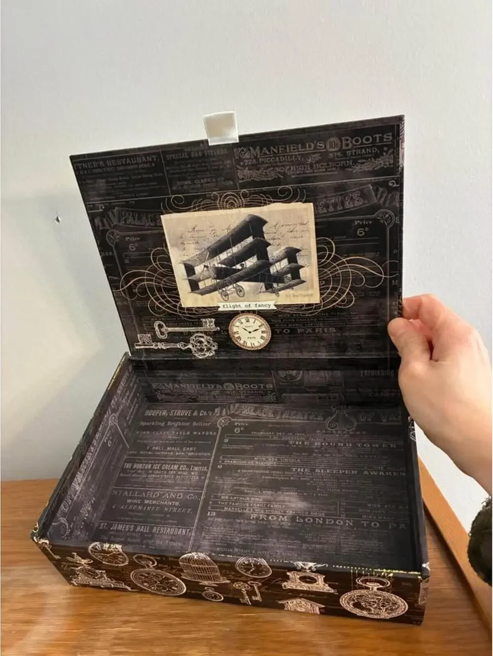 Punch Studio Steampunk Clock Decorative Storage Box Vintage Pocket Watch Design